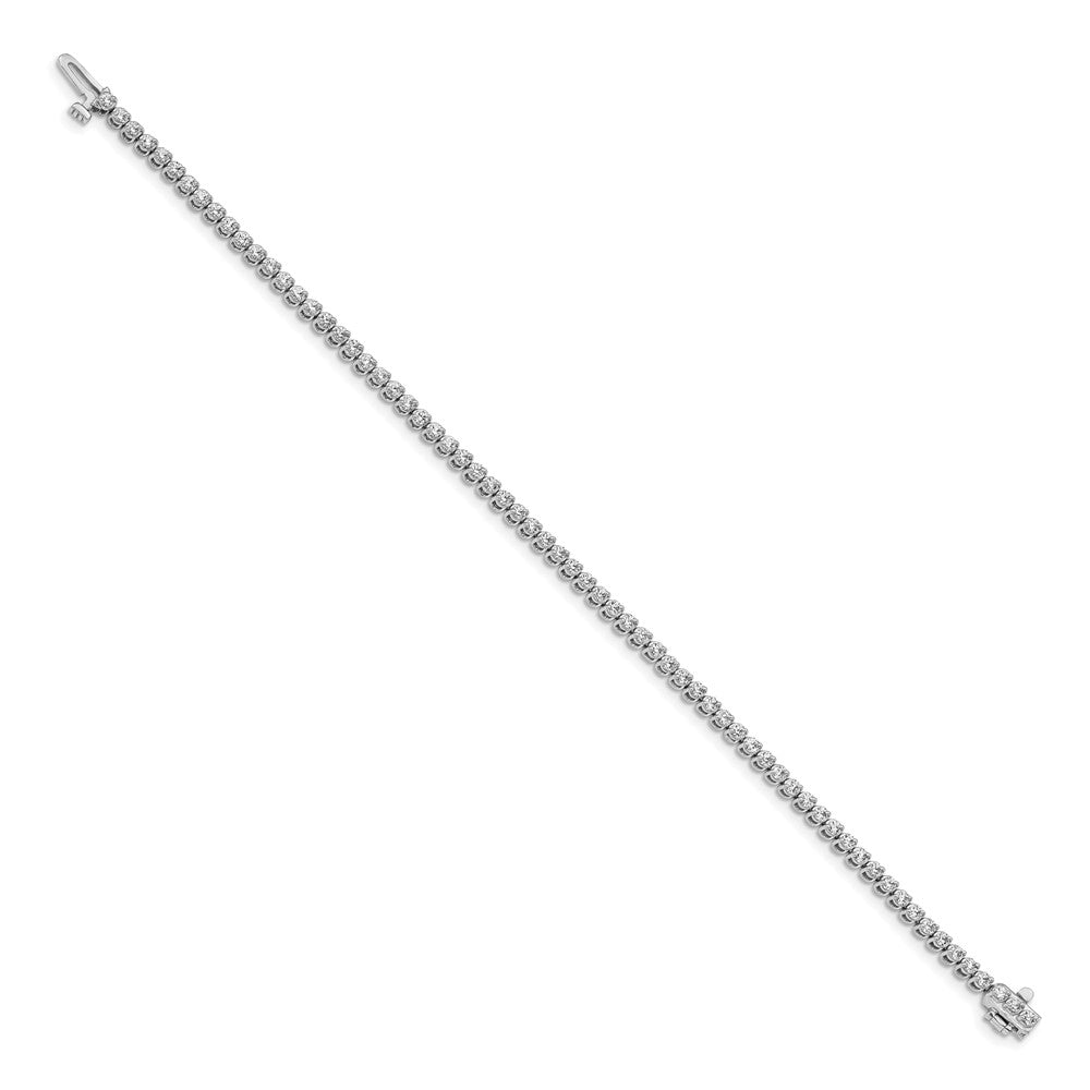 14K White Gold Complete1.9 Carat Round Aaa Diamond 2 Prong 7 Inch Tennis Bracelet