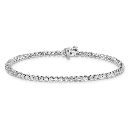 14K White Gold Complete1.9 Carat Round Aa Diamond 2 Prong 7 Inch Tennis Bracelet