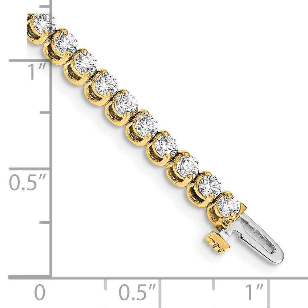 14K Yellow Gold Complete 4.18 Carat Round Vs Diamond 2 Prong 7 Inch Tennis Bracelet
