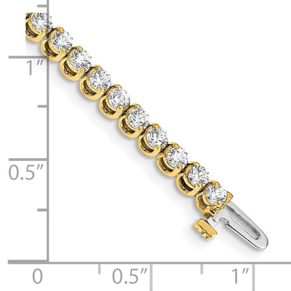 14K Yellow Gold Complete 4.18 Carat Round Vs Diamond 2 Prong 7 Inch Tennis Bracelet