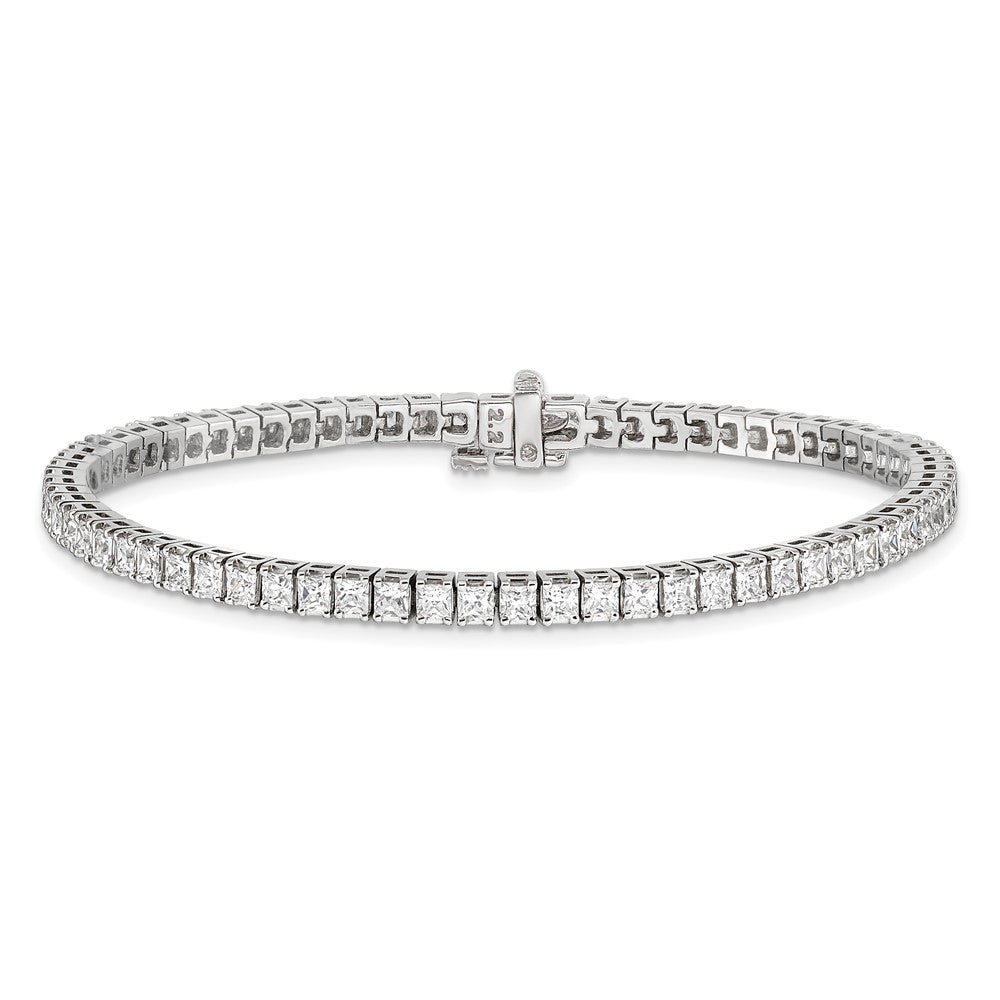 14K White Gold Complete 5 Carat Princess Aa Diamond 4 Prong 7 Inch Tennis Bracelet