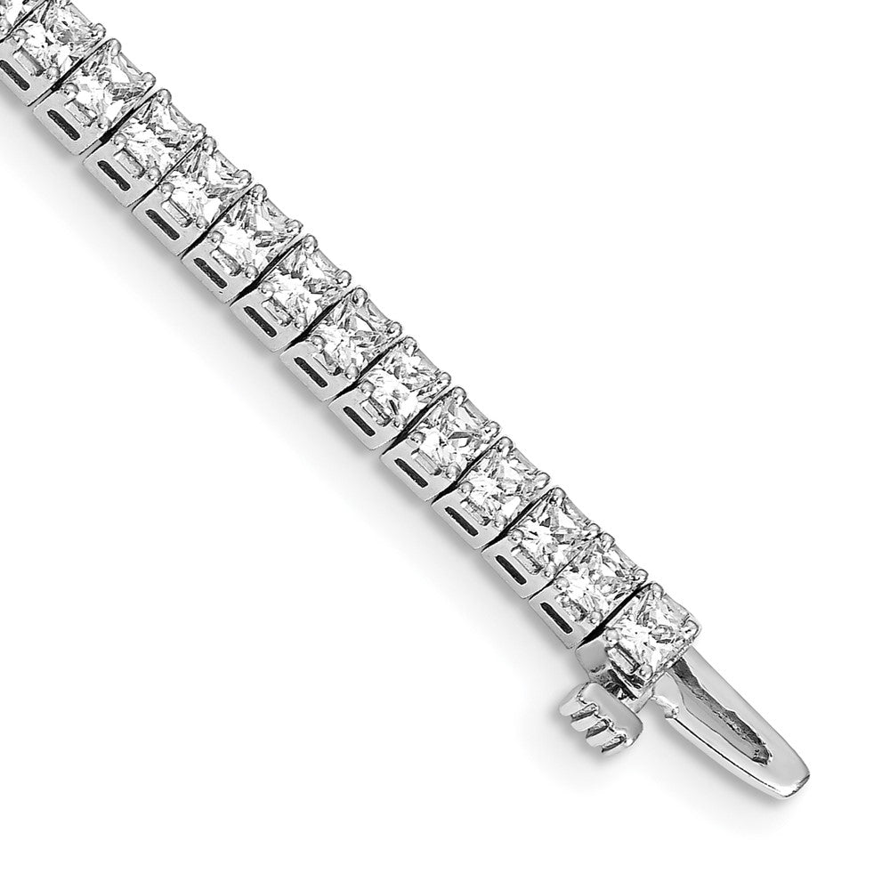 14K White Gold Complete 5 Carat Princess Aa Diamond 4 Prong 7 Inch Tennis Bracelet