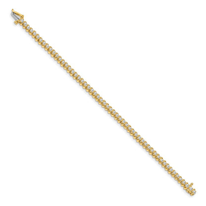 14K Yellow Gold Complete 0.93 Carat Round Aa Diamond Fancy Spiral 7 Inch Tennis Bracelet