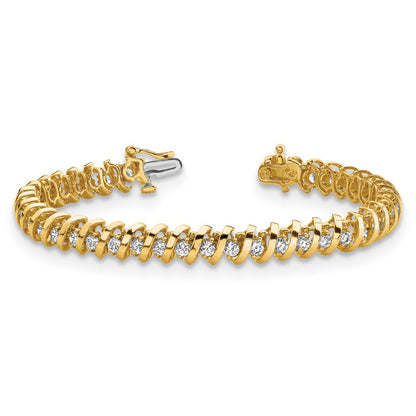 14k Yellow Gold 7/8 Ct. Lab Grown Diamond VS/SI+ G+ Roind Tennis Bracelet