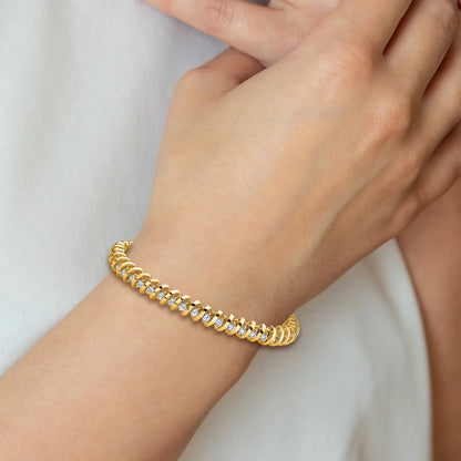 14k Yellow Gold 7/8 Ct. Lab Grown Diamond VS/SI+ G+ Roind Tennis Bracelet