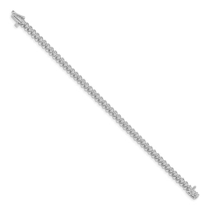 14K White Gold Complete 1.4 Carat Round Vs Diamond Fancy Spiral 7 Inch Tennis Bracelet