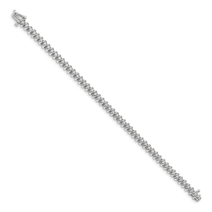 14k White Gold 2 Ct. Lab Grown Diamond VS/SI+ G+ Round Tennis Bracelet
