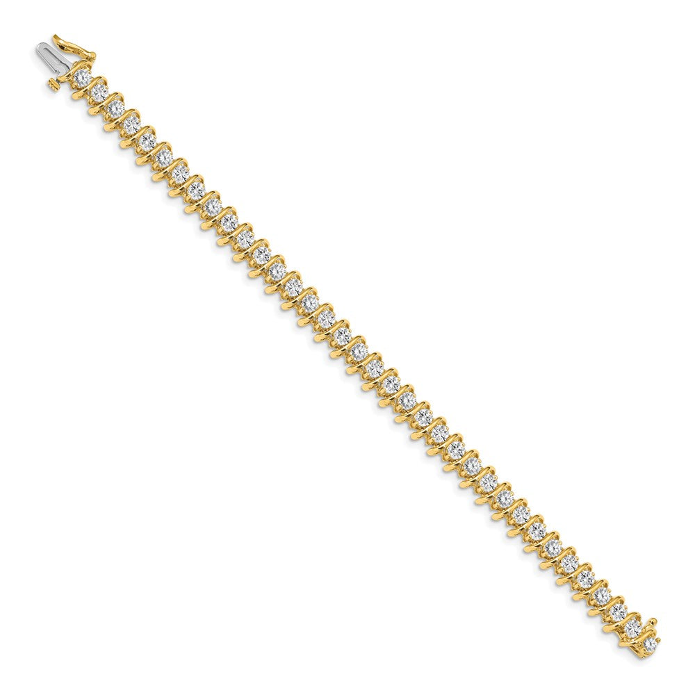 14K Yellow Gold Complete 5 Carat Round Aaa Diamond Fancy Spiral 7 Inch Tennis Bracelet