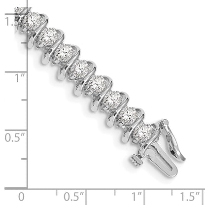 14K White Gold Complete 5 Carat Round Aa Diamond Fancy Spiral 7 Inch Tennis Bracelet