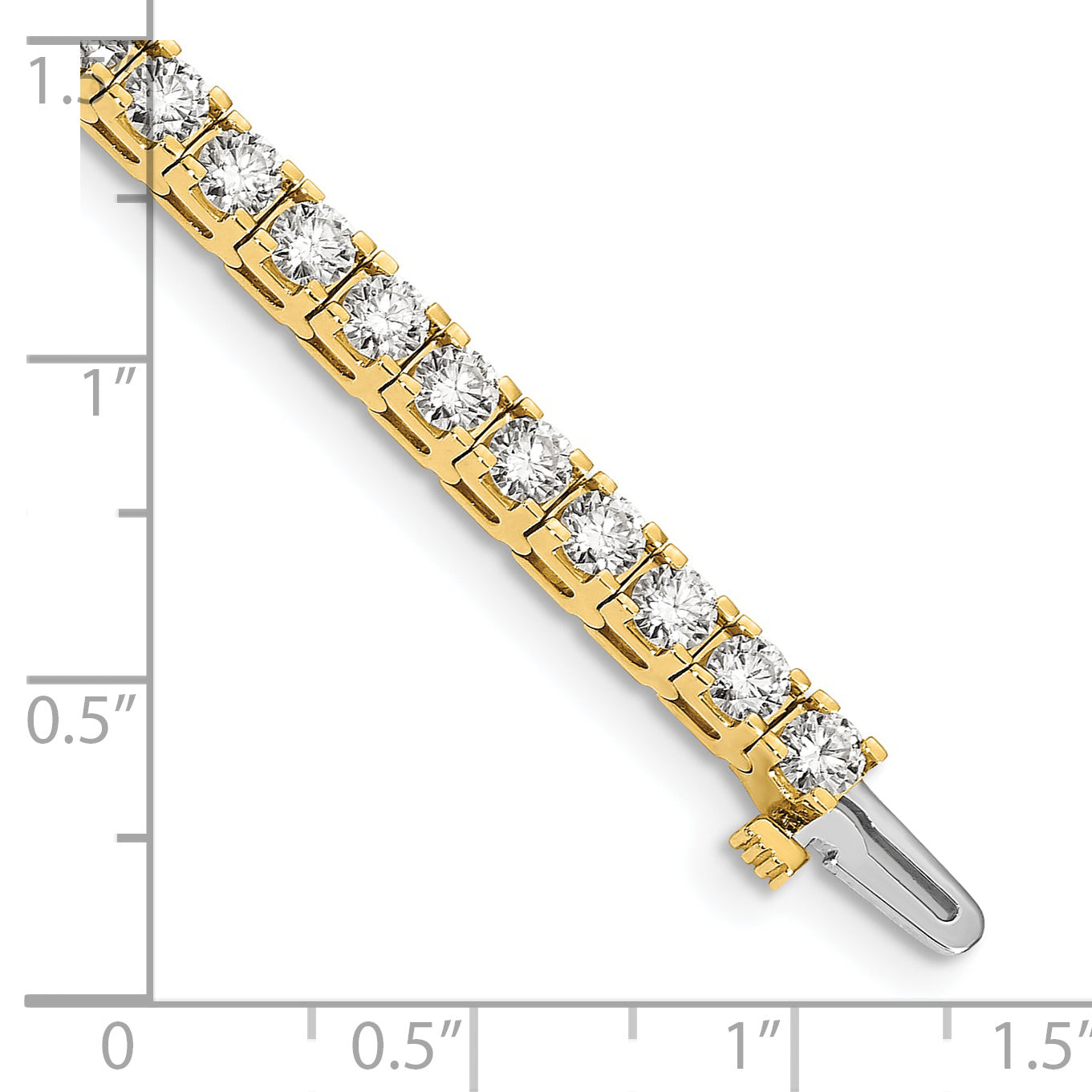 14K Yellow Gold Complete 6.6 Carat Round Vs Diamond 4 Prong 7 Inch Tennis Bracelet