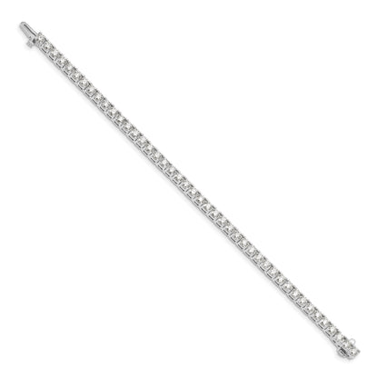 14K White Gold Complete 6.6 Carat Round Aaa Diamond 4 Prong 7 Inch Tennis Bracelet
