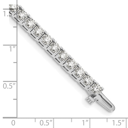 14K White Gold Complete 6.6 Carat Round Aaa Diamond 4 Prong 7 Inch Tennis Bracelet