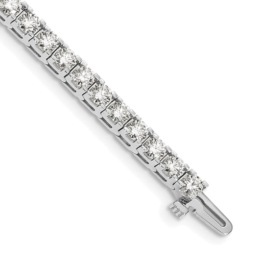 14K White Gold Complete 6.6 Carat Round Aaa Diamond 4 Prong 7 Inch Tennis Bracelet
