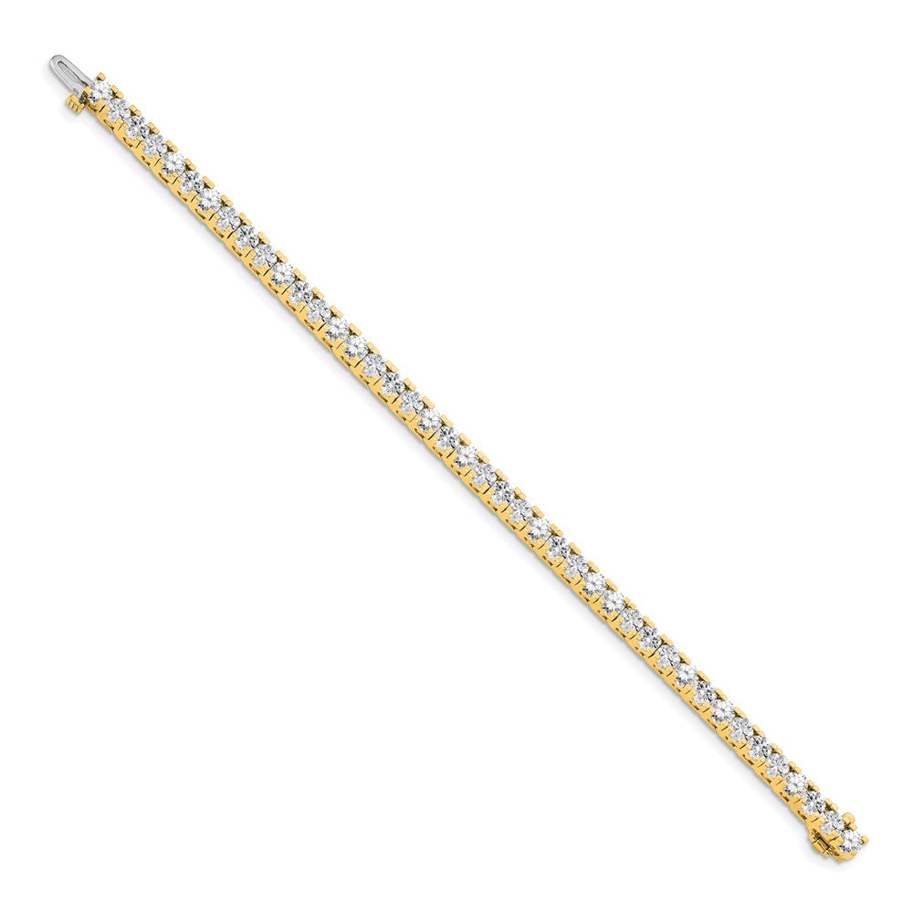 14K Yellow Gold Complete 7.5 Carat Round Vs Diamond 4 Prong 7 Inch Tennis Bracelet