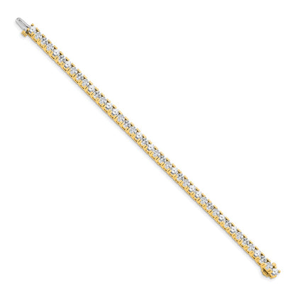 14K Yellow Gold Complete 7.5 Carat Round Vs Diamond 4 Prong 7 Inch Tennis Bracelet
