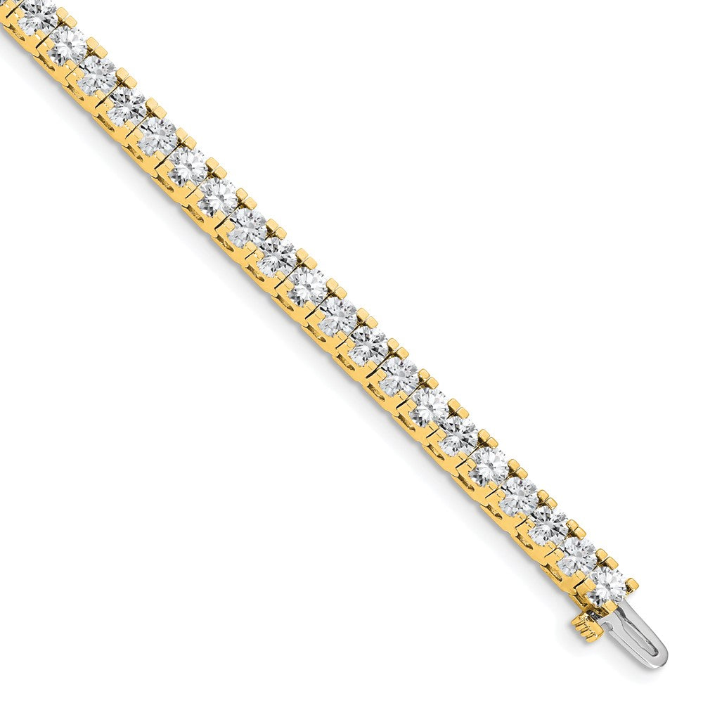 14K Yellow Gold Complete 7.5 Carat Round Vs Diamond 4 Prong 7 Inch Tennis Bracelet