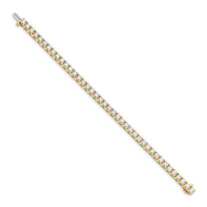 14K Yellow Gold Complete 10.8 Carat Round Aaa Diamond 4 Prong 7 Inch Tennis Bracelet