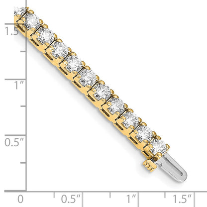 14K Yellow Gold Complete 10.8 Carat Round Aaa Diamond 4 Prong 7 Inch Tennis Bracelet