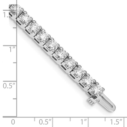 14K White Gold Complete 10.8 Carat Round A Diamond 4 Prong 7 Inch Tennis Bracelet