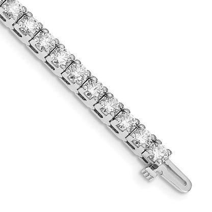 14K White Gold Complete 10.8 Carat Round Aaa Diamond 4 Prong 7 Inch Tennis Bracelet