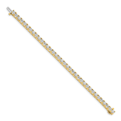 14K Yellow Gold Complete 12.5 Carat Round Vs Diamond 4 Prong 7 Inch Tennis Bracelet