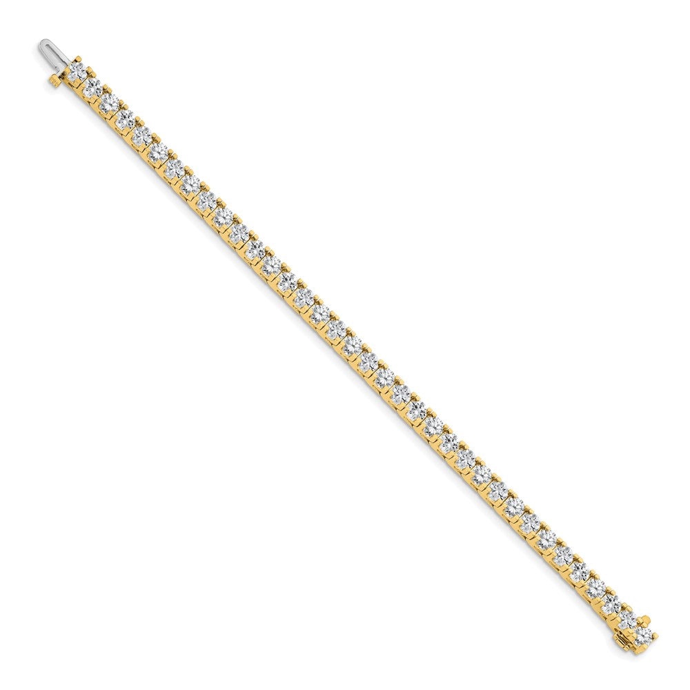 14K Yellow Gold Complete 12.5 Carat Round Aaa Diamond 4 Prong 7 Inch Tennis Bracelet