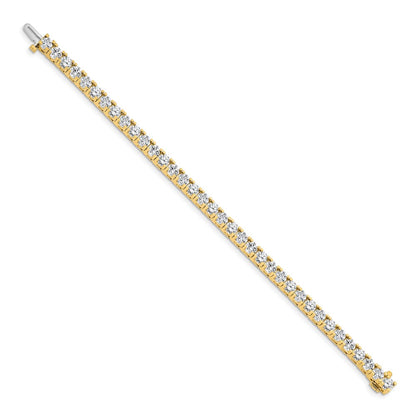 14K Yellow Gold Complete 12.5 Carat Round Aaa Diamond 4 Prong 7 Inch Tennis Bracelet
