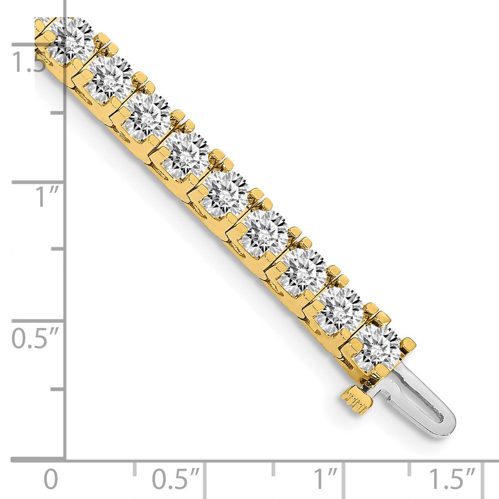 14K Yellow Gold Complete 12.5 Carat Round Aaa Diamond 4 Prong 7 Inch Tennis Bracelet