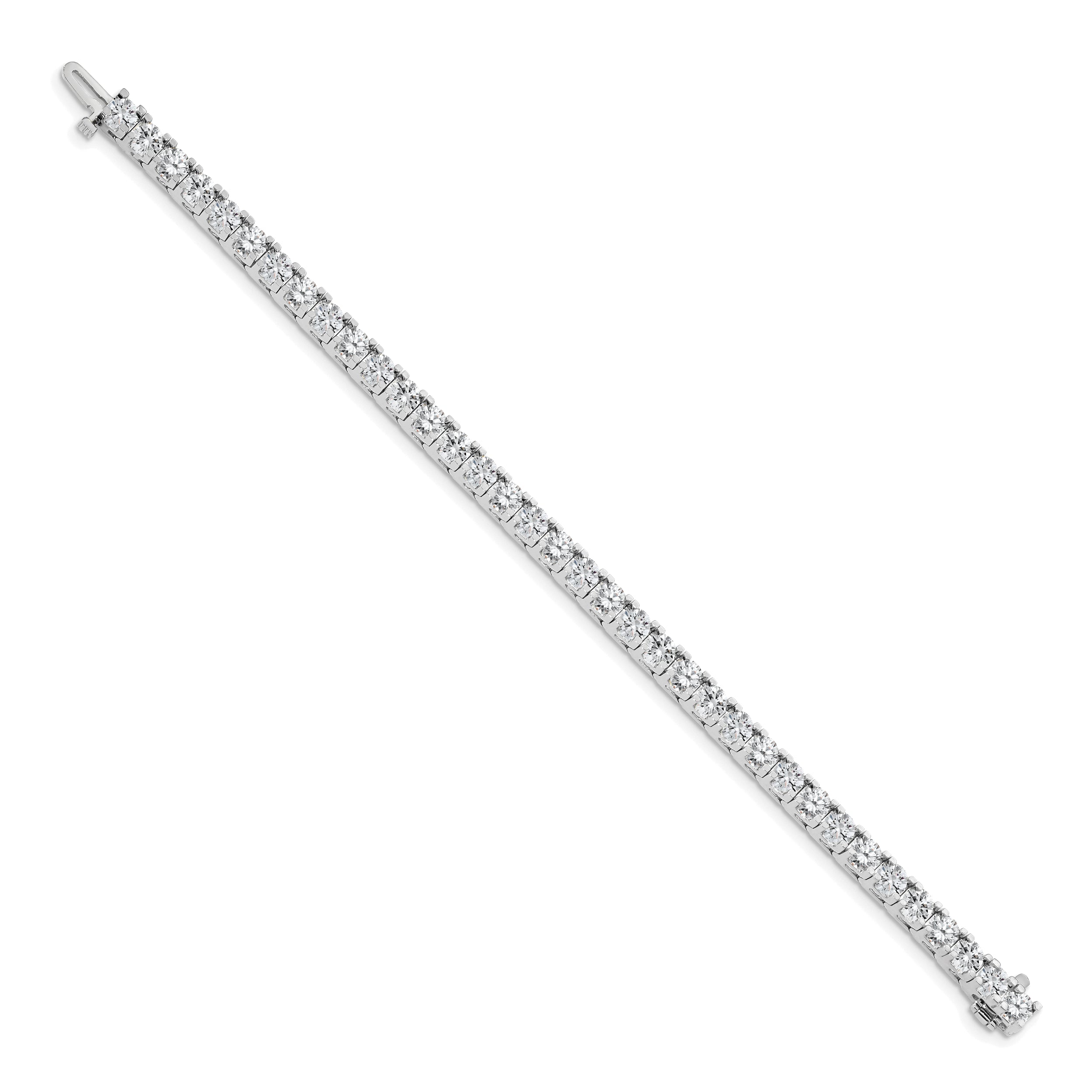 14K White Gold Complete 12.5 Carat Round Aaa Diamond 4 Prong 7 Inch Tennis Bracelet