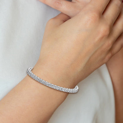 14K White Gold Complete 12.5 Carat Round Vs Diamond 4 Prong 7 Inch Tennis Bracelet