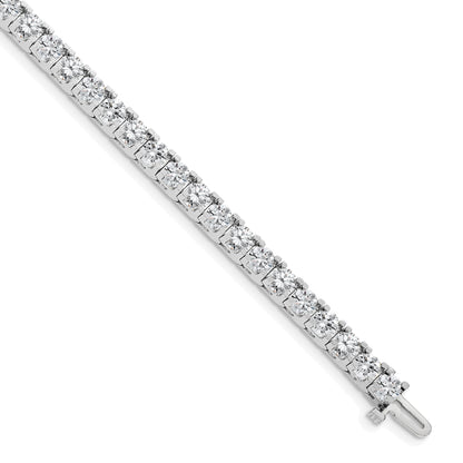 14K White Gold Complete 12.5 Carat Round A Diamond 4 Prong 7 Inch Tennis Bracelet
