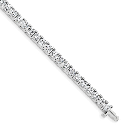 14K White Gold Complete 12.5 Carat Round A Diamond 4 Prong 7 Inch Tennis Bracelet