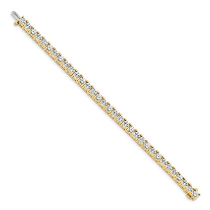 14K Yellow Gold Complete 17 Carat Round Aa Diamond 4 Prong 7 Inch Tennis Bracelet