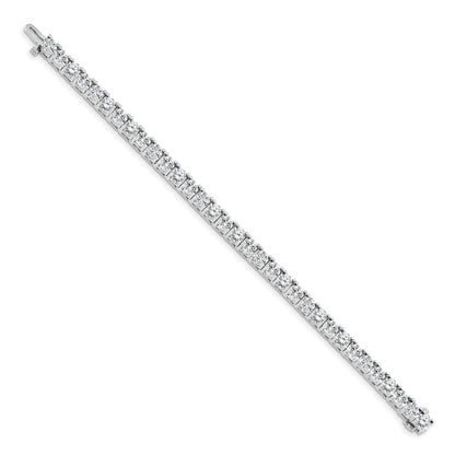 14K White Gold Complete 17 Carat Round Aa Diamond 4 Prong 7 Inch Tennis Bracelet