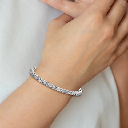 14K White Gold Complete 17 Carat Round Aaa Diamond 4 Prong 7 Inch Tennis Bracelet