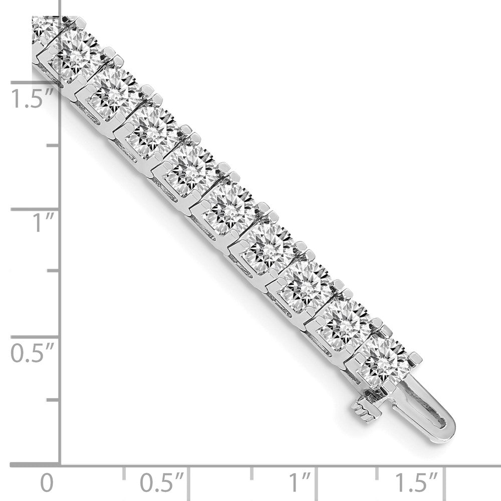 14K White Gold Complete 17 Carat Round Vs Diamond 4 Prong 7 Inch Tennis Bracelet