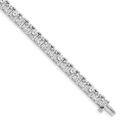 14K White Gold Complete 17 Carat Round Vs Diamond 4 Prong 7 Inch Tennis Bracelet