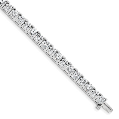 14K White Gold Complete 17 Carat Round Aaa Diamond 4 Prong 7 Inch Tennis Bracelet