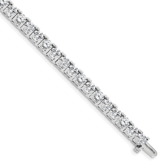 14K White Gold Complete 17 Carat Round Aa Diamond 4 Prong 7 Inch Tennis Bracelet