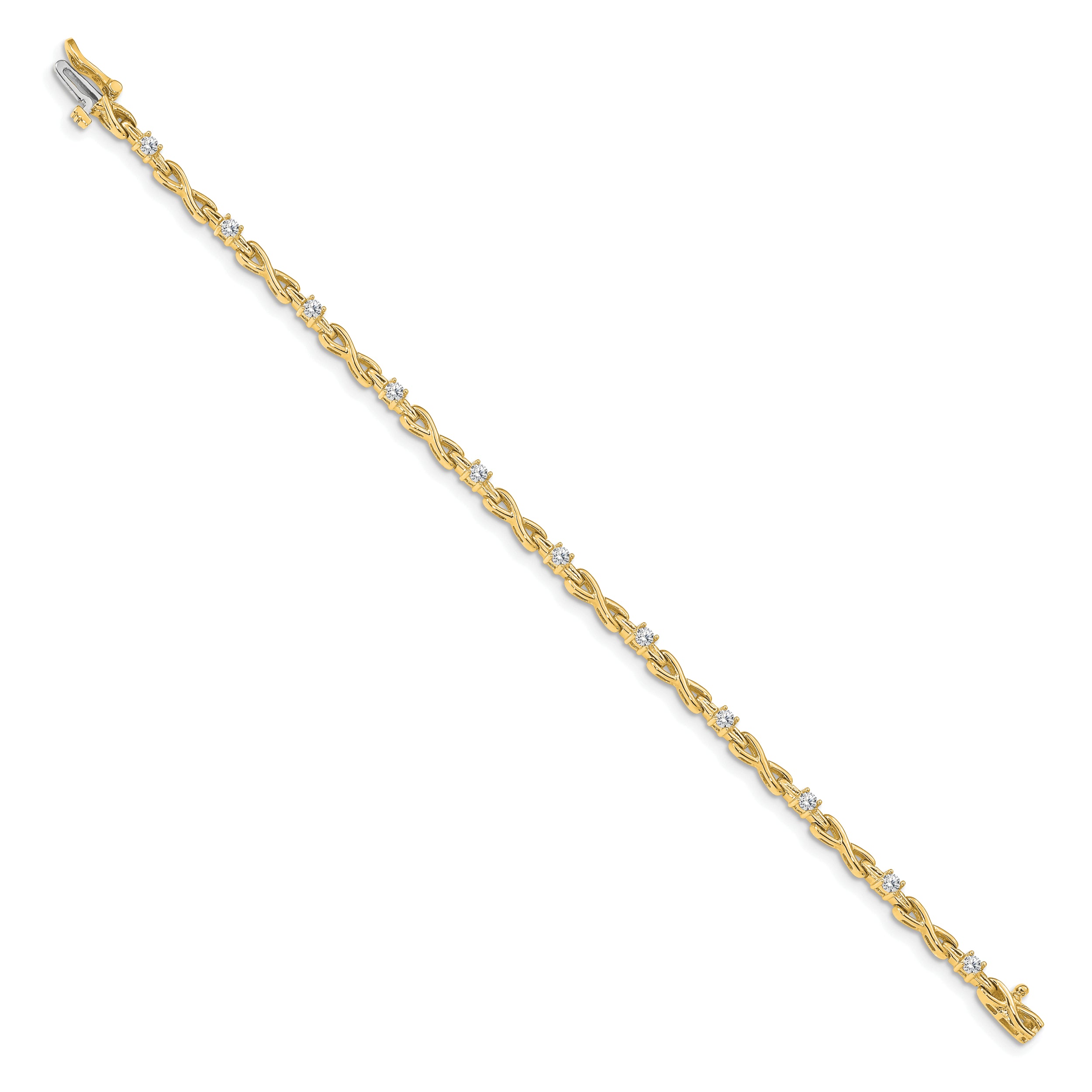 14k Yellow Gold 1/2 Ct. Lab Grown Diamond VS/SI+ G+ Fancy Link Tennis Bracelet