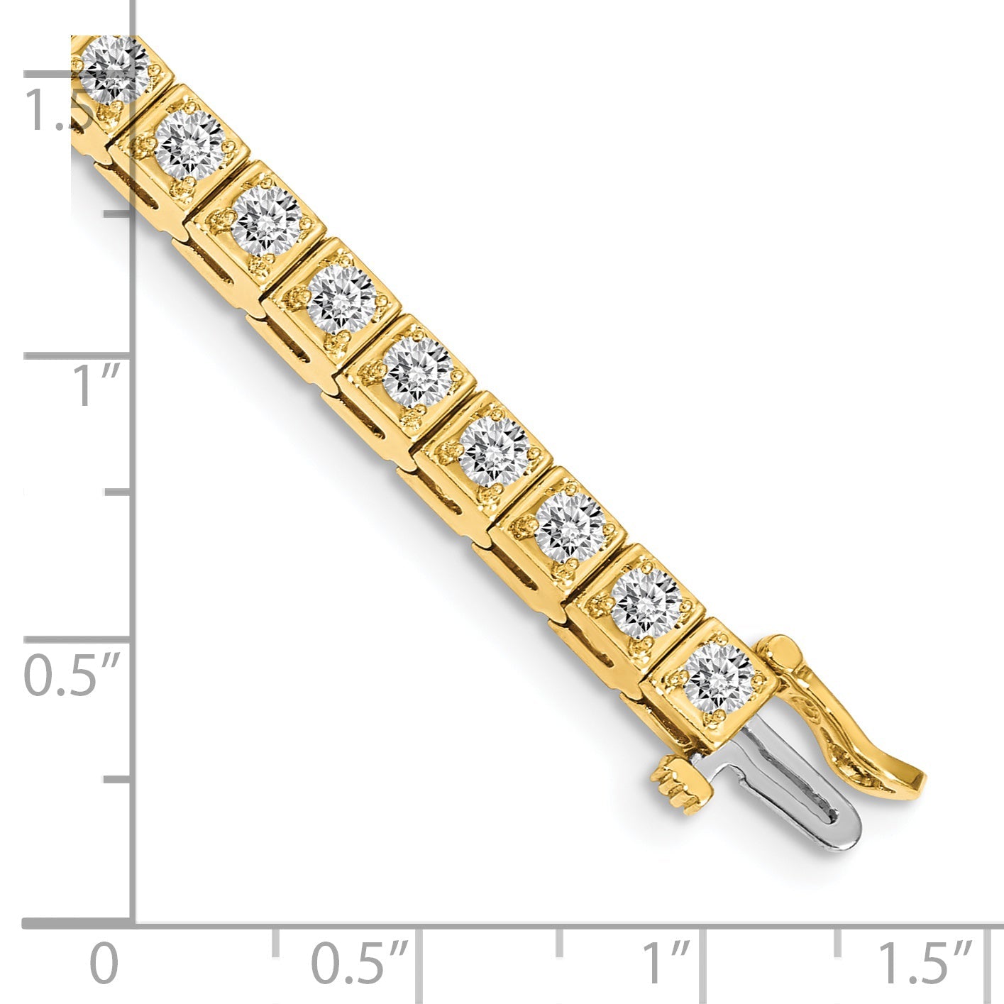 14K Yellow Gold Complete 3.75 Carat Round Aaa Diamond 4 Prong 7 Inch Tennis Bracelet
