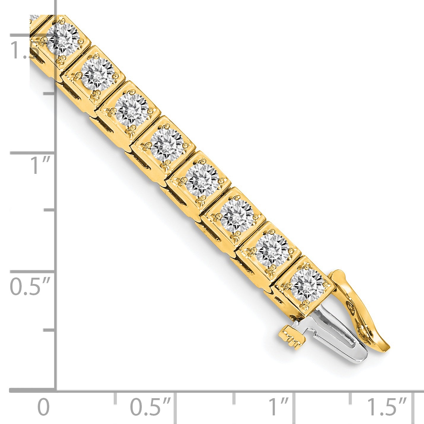 14K Yellow Gold Complete 5.1 Carat Round Aa Diamond 4 Prong 7 Inch Tennis Bracelet
