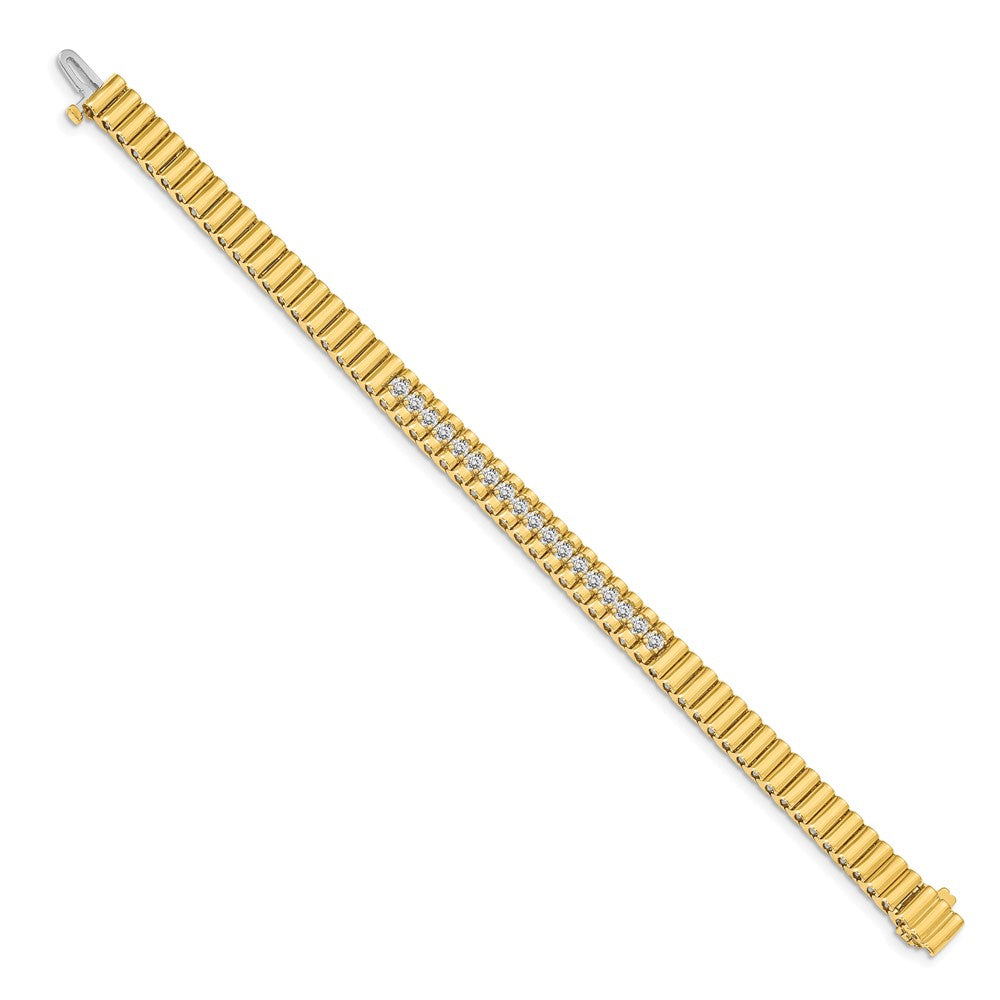 14K Yellow Gold Complete 0.93 Carat Round Vs Diamond 4 Prong 7 Inch Link Bracelet