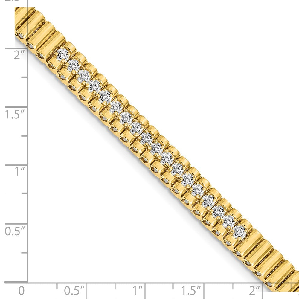14K Yellow Gold Complete 0.93 Carat Round Vs Diamond 4 Prong 7 Inch Link Bracelet
