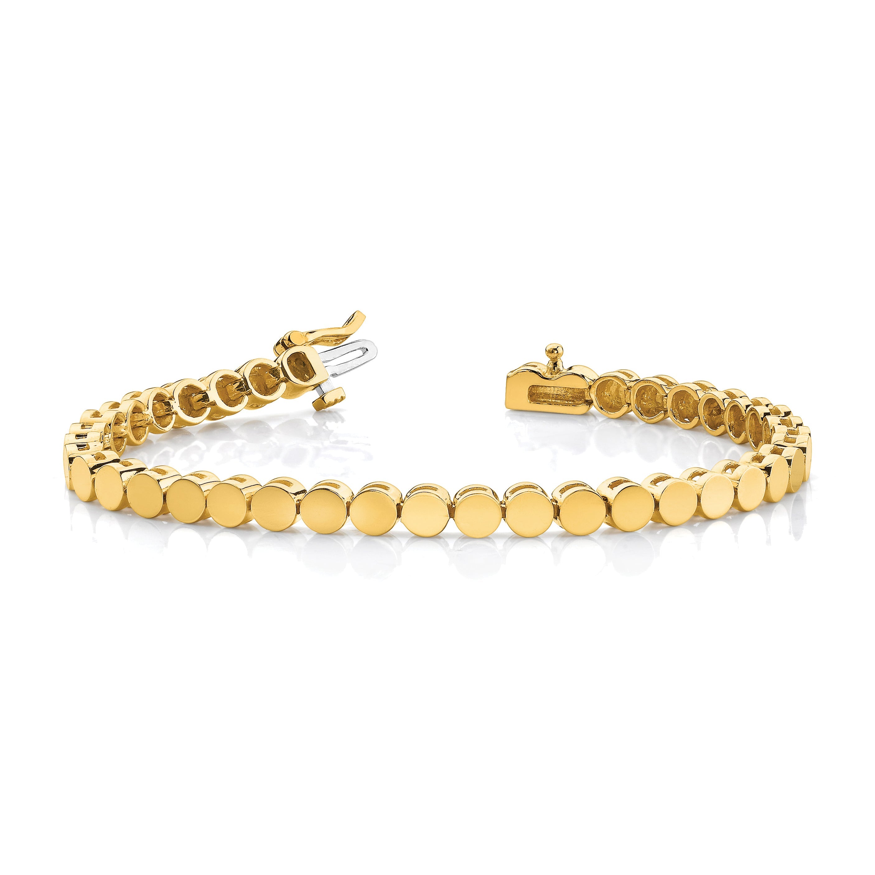 14K Yellow Gold Holds 52 Stones Up To 2.25mm Round Add A Diamond 7 Inch Bracelet