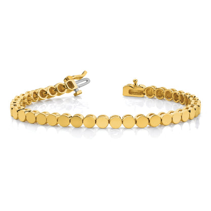 14K Yellow Gold Holds 35 Stones Up To 3.5mm Round Add A Diamond 7 Inch Bracelet