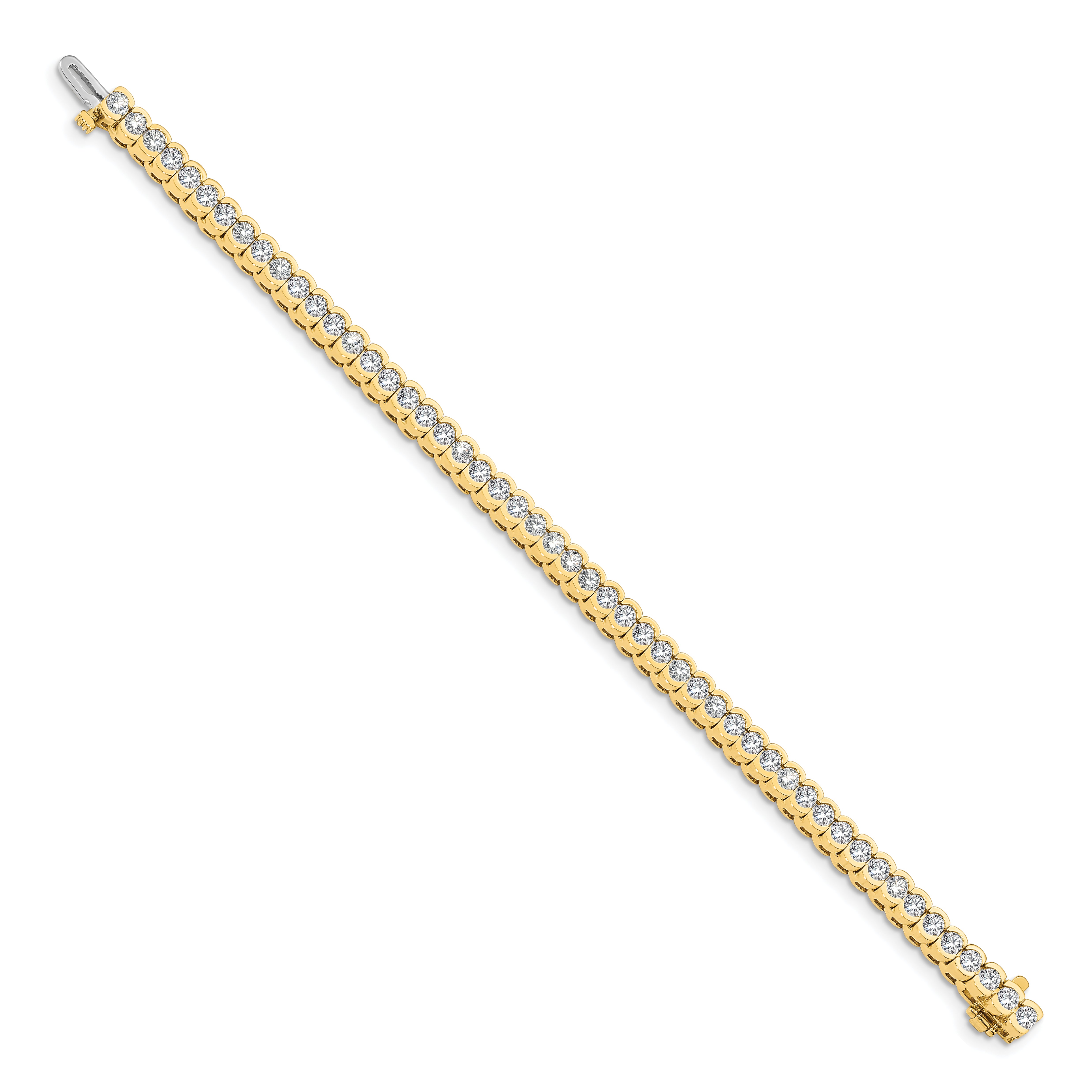 14k Yellow Gold 5 1/2 Ct. Lab Grown Diamond VS/SI+ G+ Round Tennis Bracelet