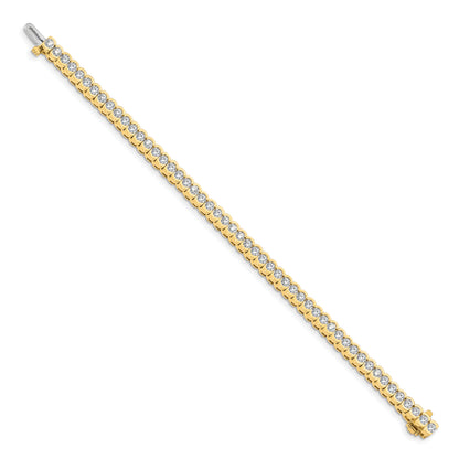 14k Yellow Gold 5 1/2 Ct. Lab Grown Diamond VS/SI+ G+ Round Tennis Bracelet