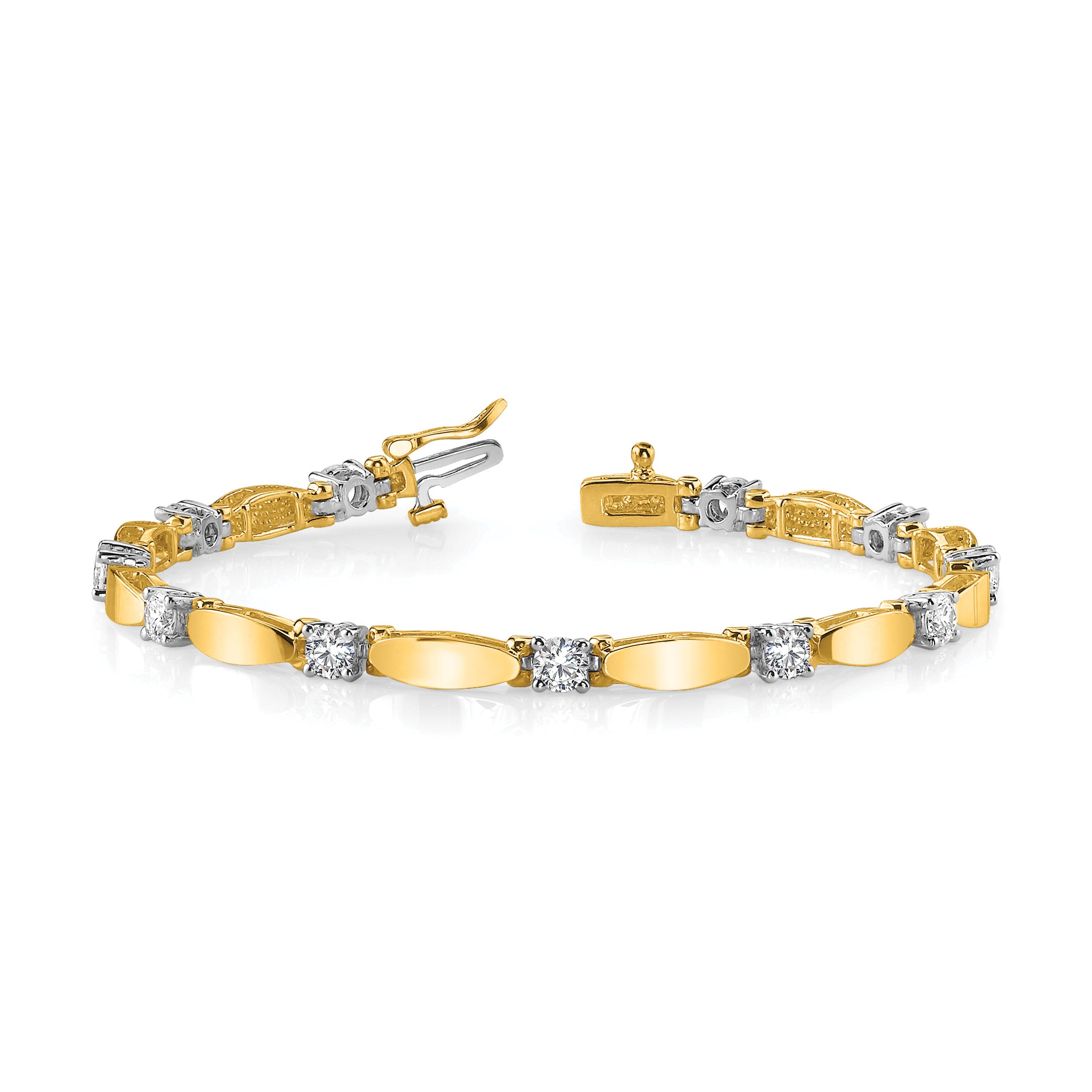 14k Yellow Gold Lab Grown Diamond VS/SI FGH Tennis Bracelet