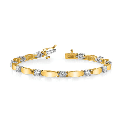14k Yellow Gold Lab Grown Diamond VS/SI FGH Tennis Bracelet